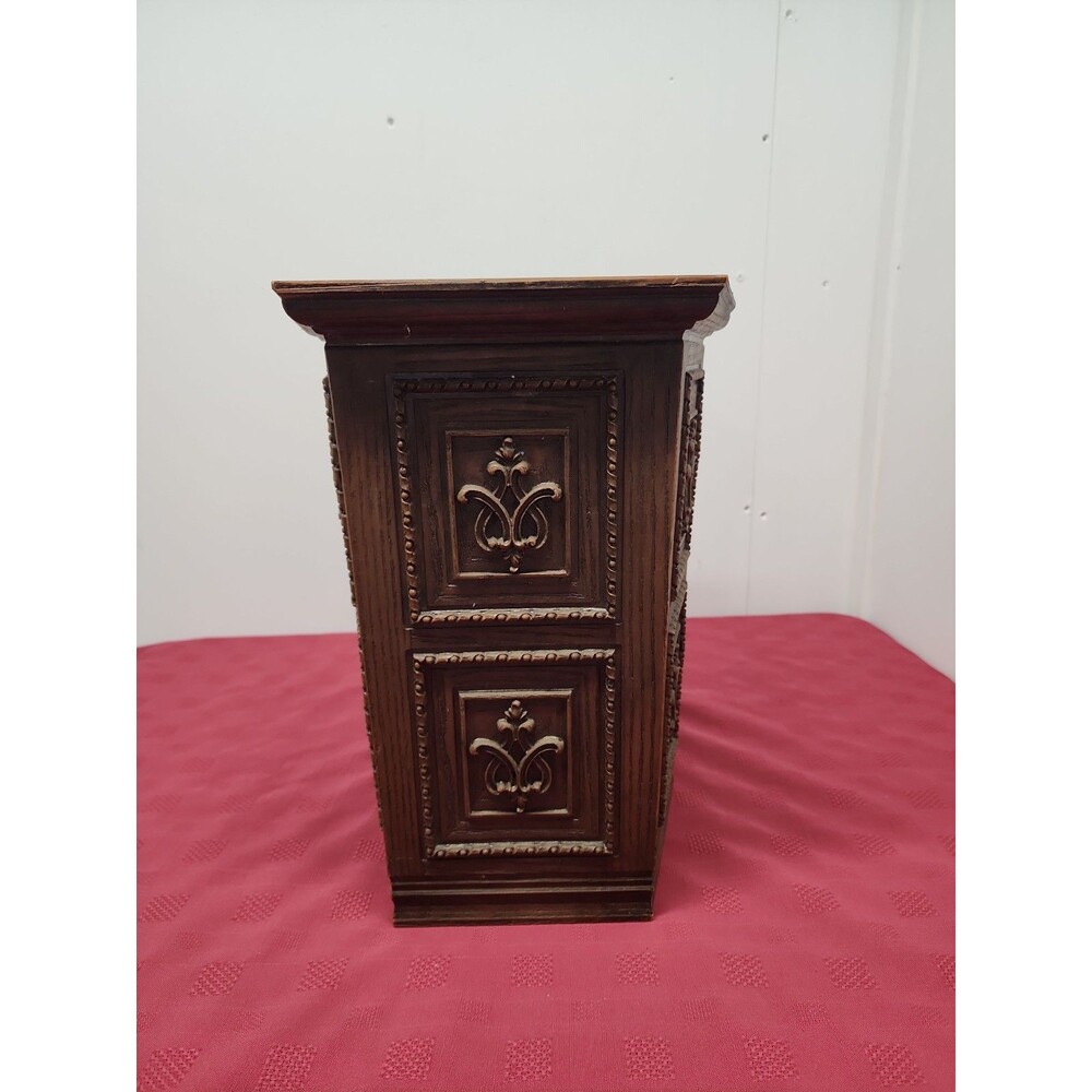 VTG Max Klein FauxWood Hexagonal Wastebasket Raised Relief 1970s 14" Made In USA - Picture 8 of 16